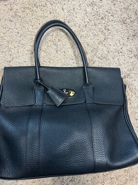 Structured Black Pebbled Leather Tote
